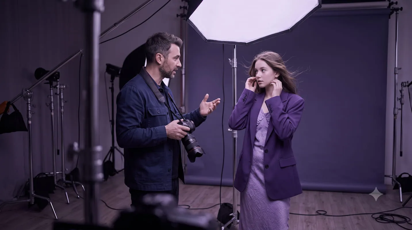 Ensaio fotográfico profissional com modelo